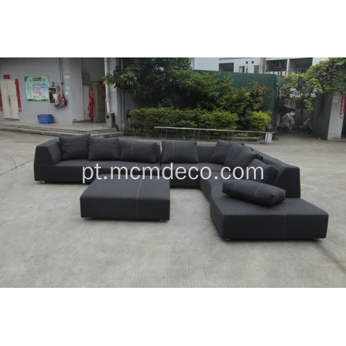 BEB Italian grand bend-sofa em tecido